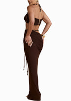 Alex Beaded Two Piece Set In Coffee