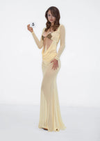 Darcila Deep V Mesh Maxi Dress