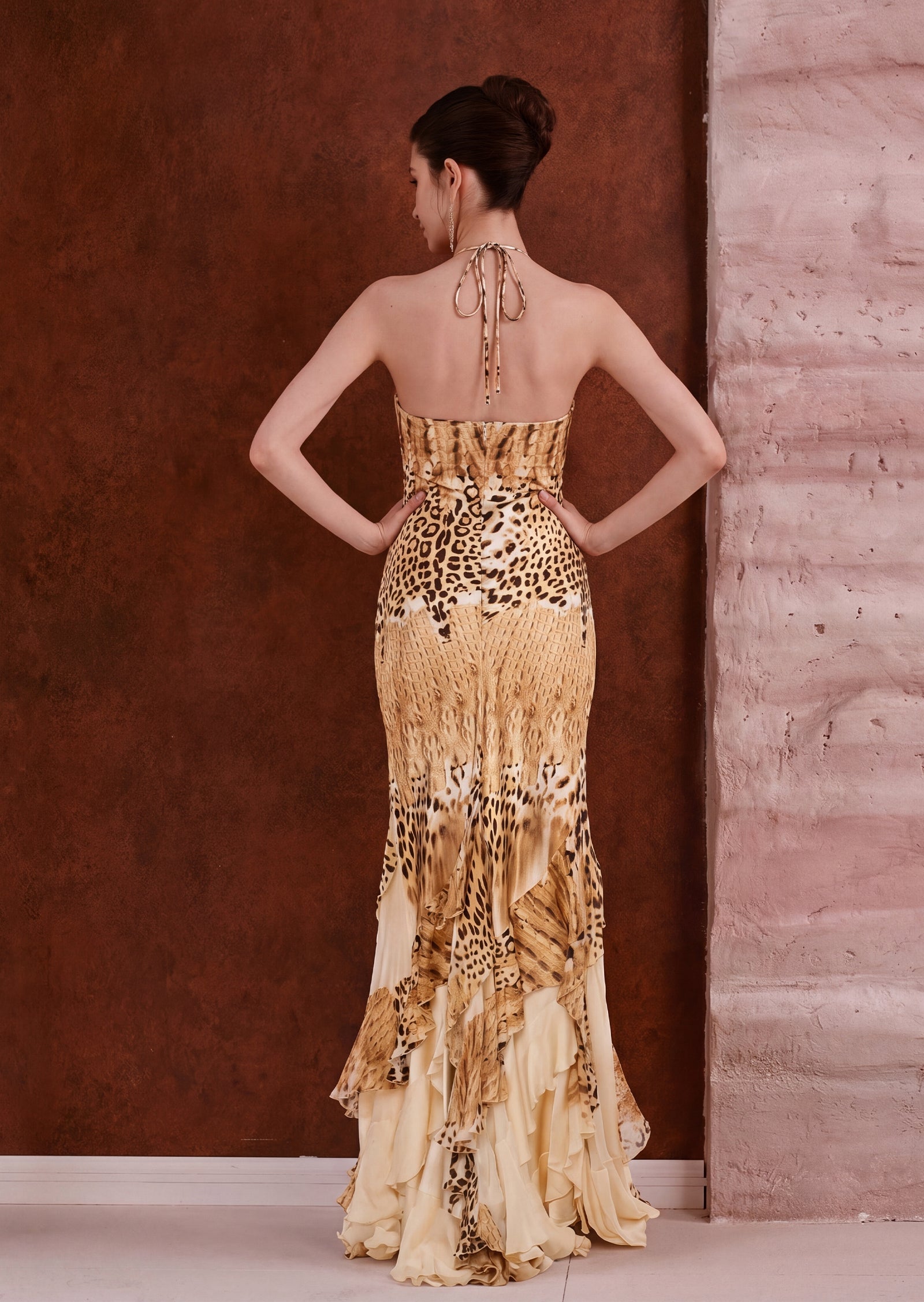 Oberto Cavalli Cheetah Print Maxi Dress