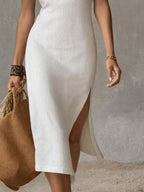 Janelle | Split-Hem Midi Dress