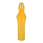 Mattey Sheer Maxi Dress In Yellow