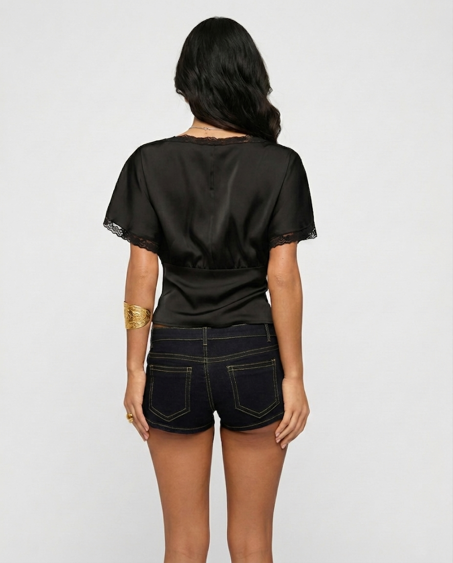 Veloura Lacey Cinched Waist Top