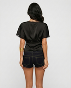 Veloura Lacey Cinched Waist Top