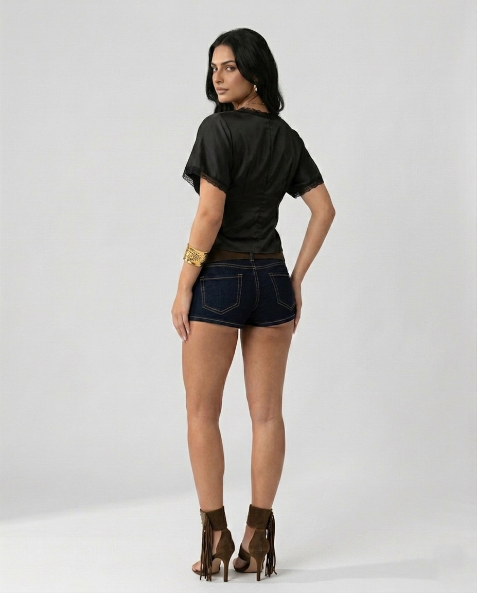 Veloura Lacey Cinched Waist Top