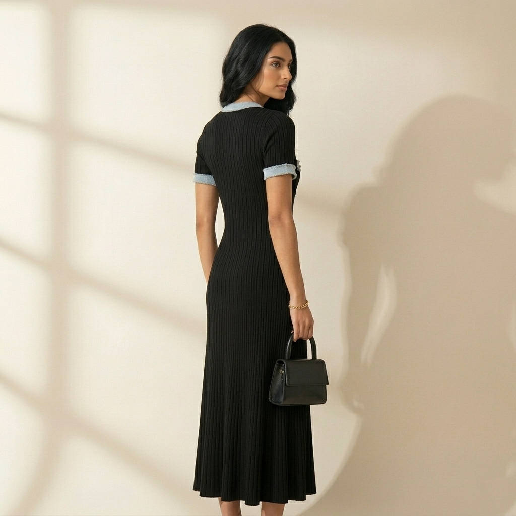 veloura Ribbed Midi Dress