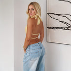 HENYA | Casual Sleeveless Summer Backless Top