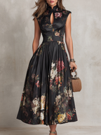 Barbara | Floral Pleated Midi Dress