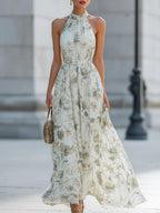 Elowen | Floral Halter Maxi Dress
