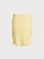 Yellow Floral Geometric Cover-Up Skirt