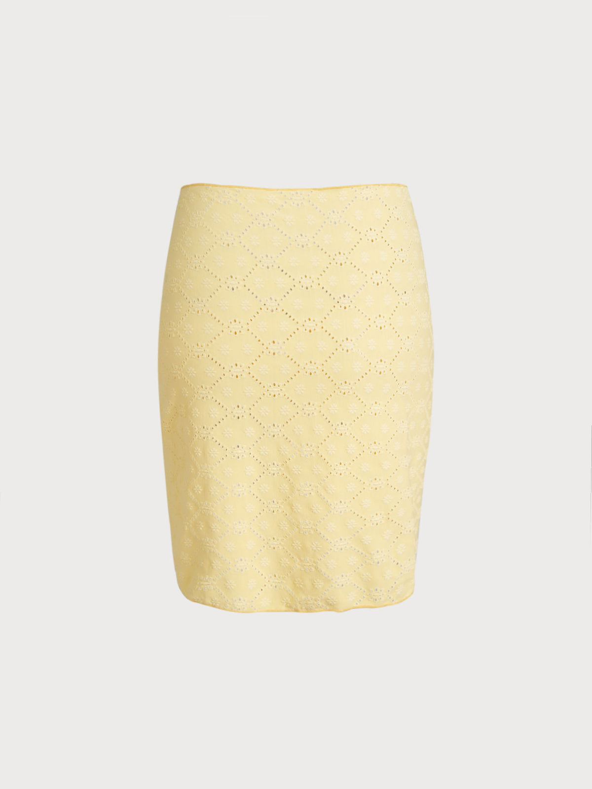 Yellow Floral Geometric Cover-Up Skirt
