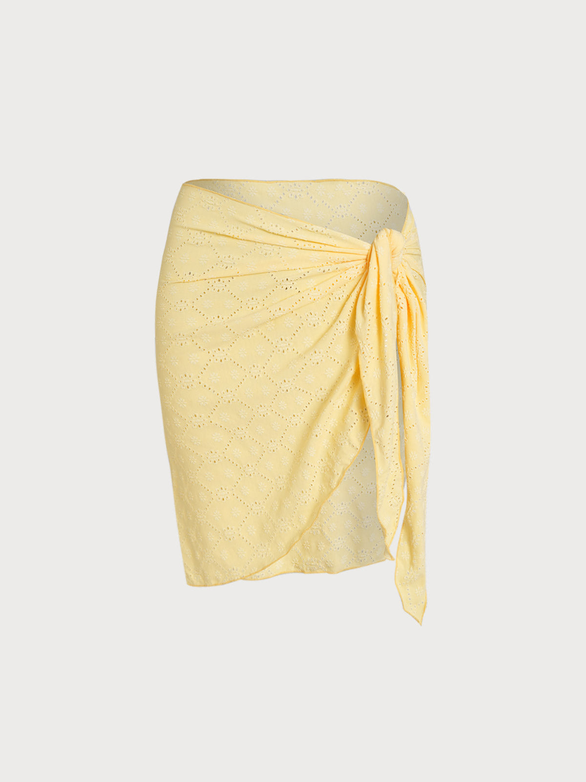 Yellow Floral Geometric Cover-Up Skirt