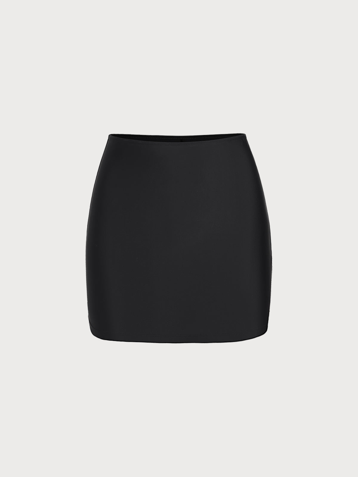 Black Nylon Casual Miniskirt