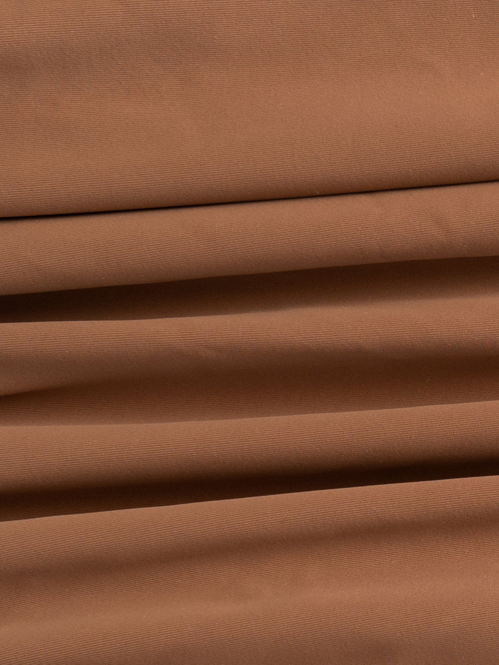 Brown Nylon Knitted Shirred Skirt