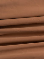 Brown Nylon Knitted Shirred Skirt
