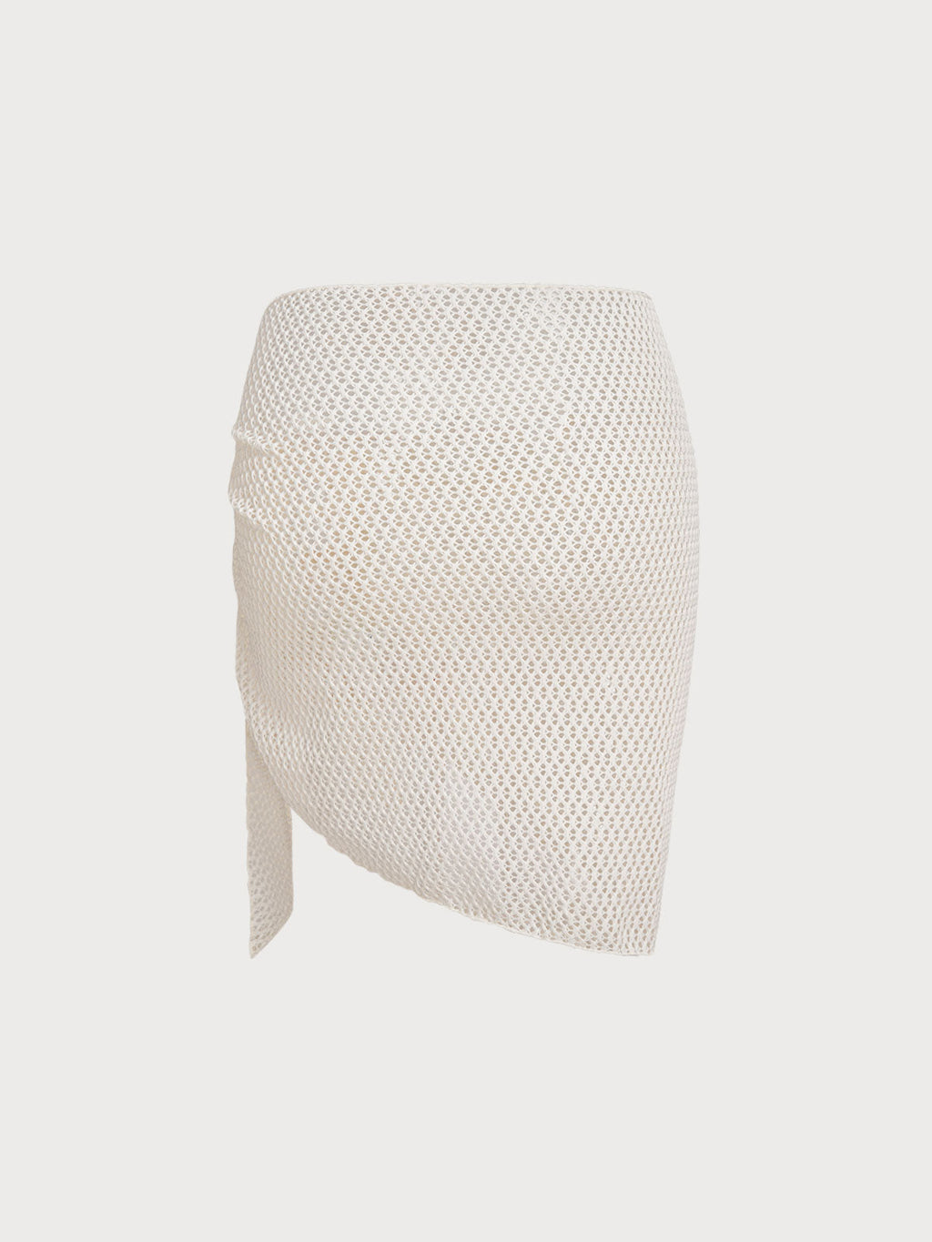 White Mesh Openwork Cover-Up Skirt
