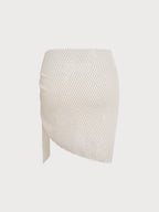 White Mesh Openwork Cover-Up Skirt
