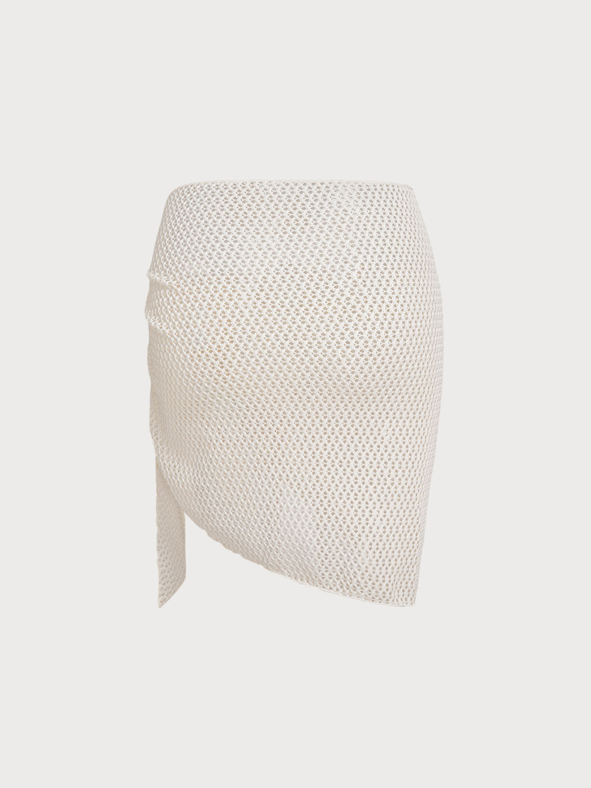 White Mesh Openwork Cover-Up Skirt