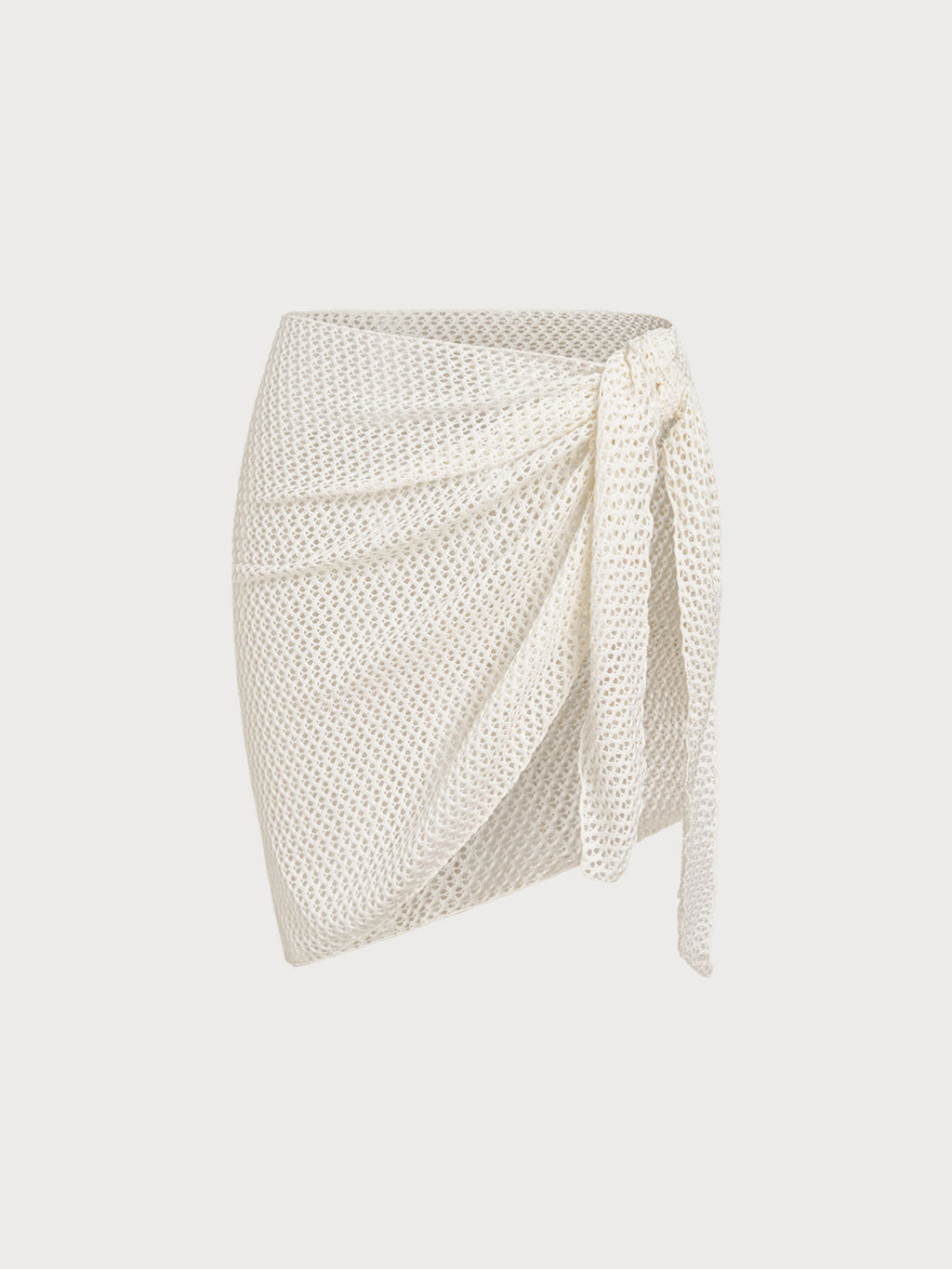 White Mesh Openwork Cover-Up Skirt