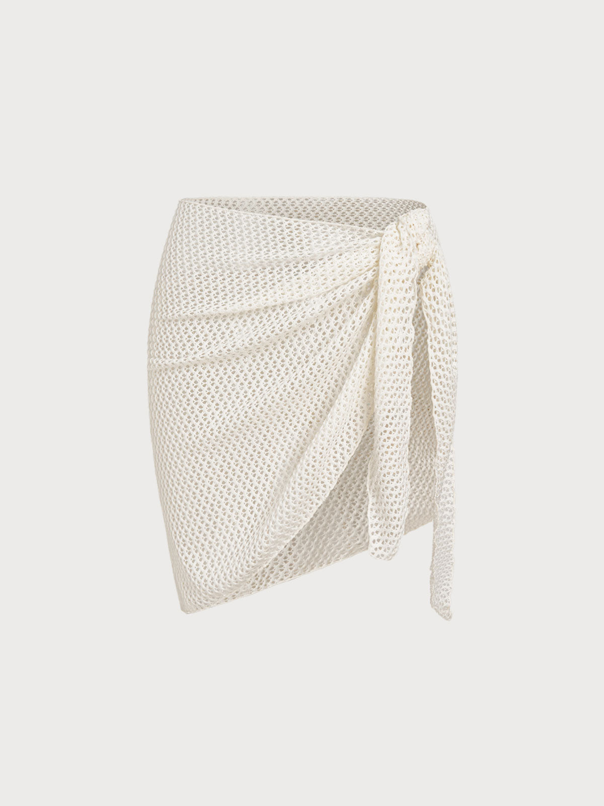 White Mesh Openwork Cover-Up Skirt