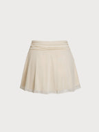 Off White Star Decorated Mesh Skirt