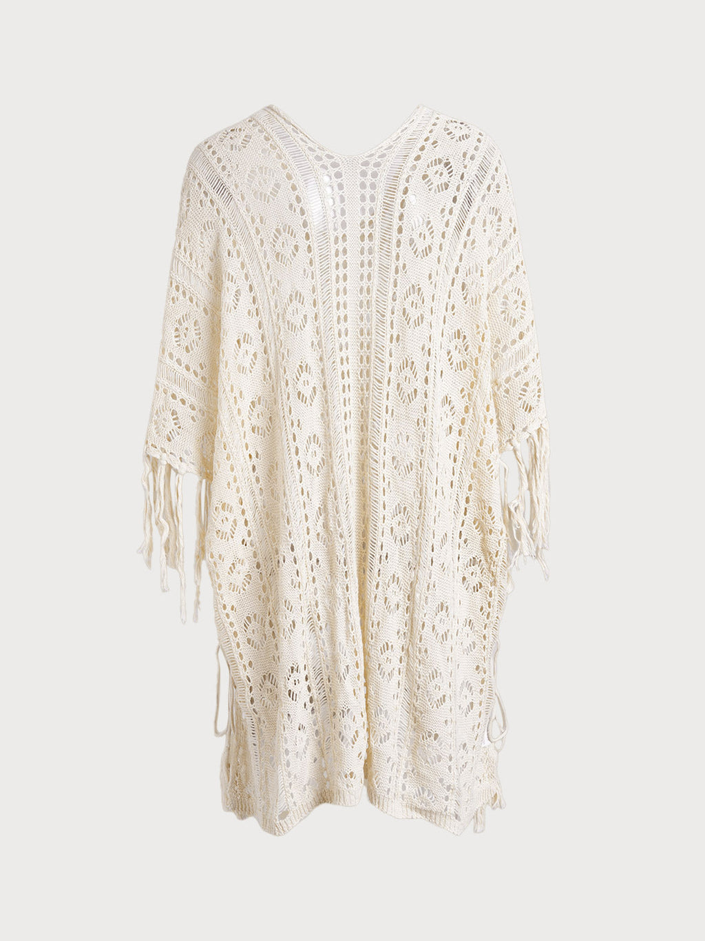 Off White V-Neck Cutout Cover-up