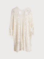 Off White V-Neck Cutout Cover-up