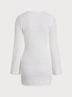 Off White O-Ring Sleeve Cutout Cover-ups