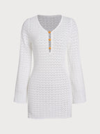 Off White O-Ring Sleeve Cutout Cover-ups