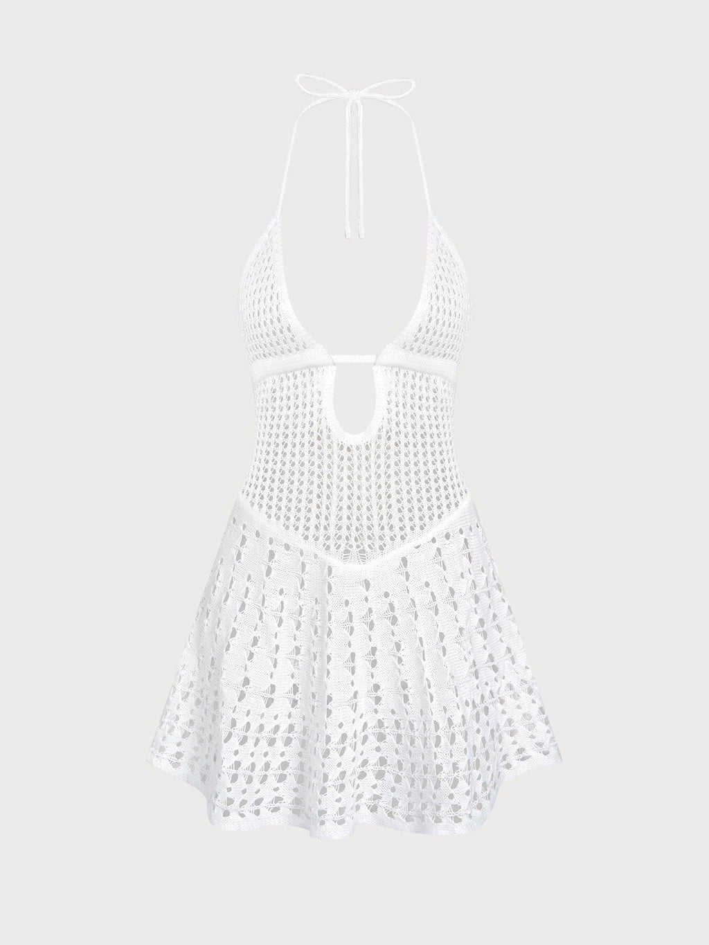 White Openwork Sleeveless Cover-up