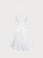 White Openwork Sleeveless Cover-up