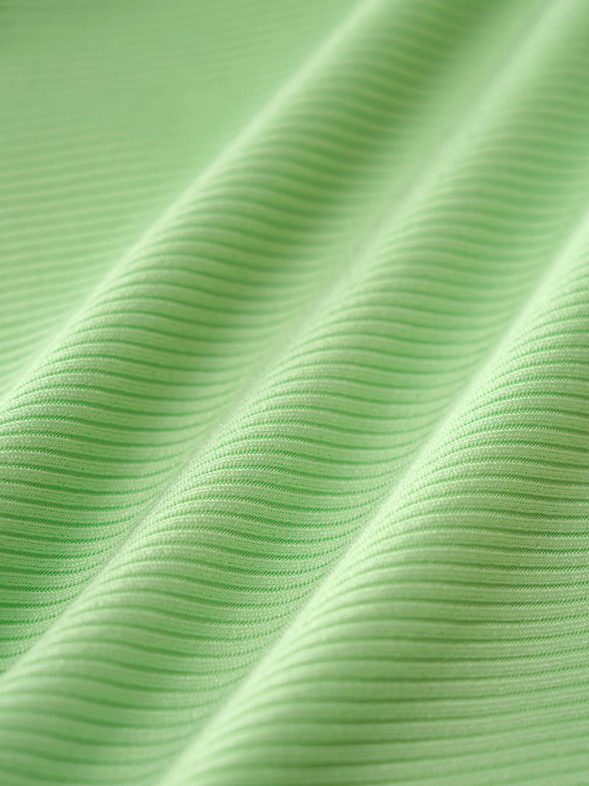 Green Polyester Striped Knit Shorts